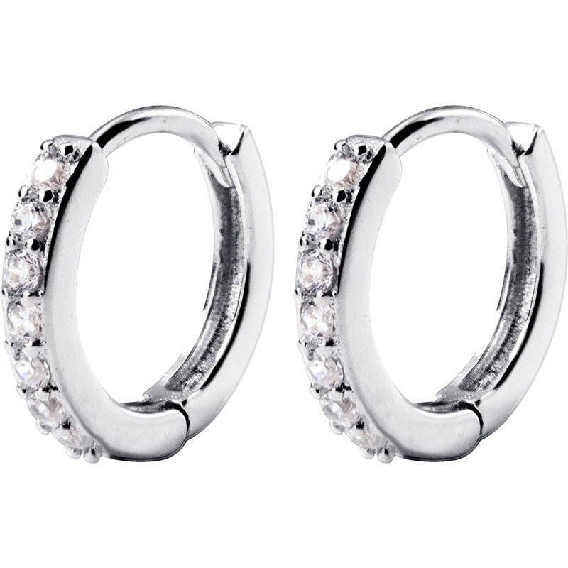 Korean style micro-encrusted circle earrings small earrings earrings jewelry