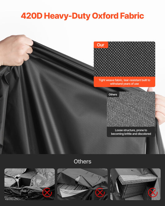 Patio Furniture Cover, 420D Heavy Duty Waterproof Outdoor Dining Table And Chairs Cover, Large Rectangular Patio Table Covers With Air Vent For All Weather, 74L X 47W X 28H Inch, Black