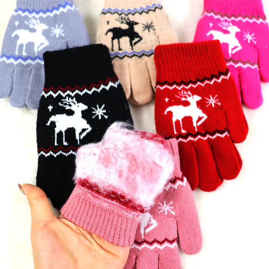 Brand New Child Kids Baby Girls Boys Winter Knitted Gloves Cartoon Warm Mittens Toddlers Outdoor Cartoon Cute Gloves5-12 Years