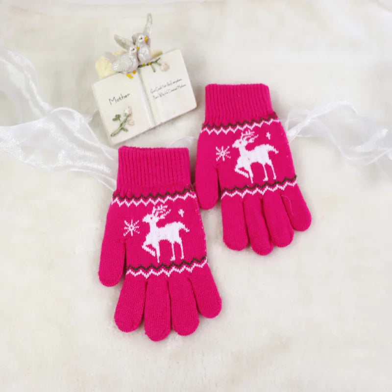 Brand New Child Kids Baby Girls Boys Winter Knitted Gloves Cartoon Warm Mittens Toddlers Outdoor Cartoon Cute Gloves5-12 Years