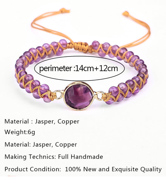 Hand-woven Faceted Amethyst Bracelet
