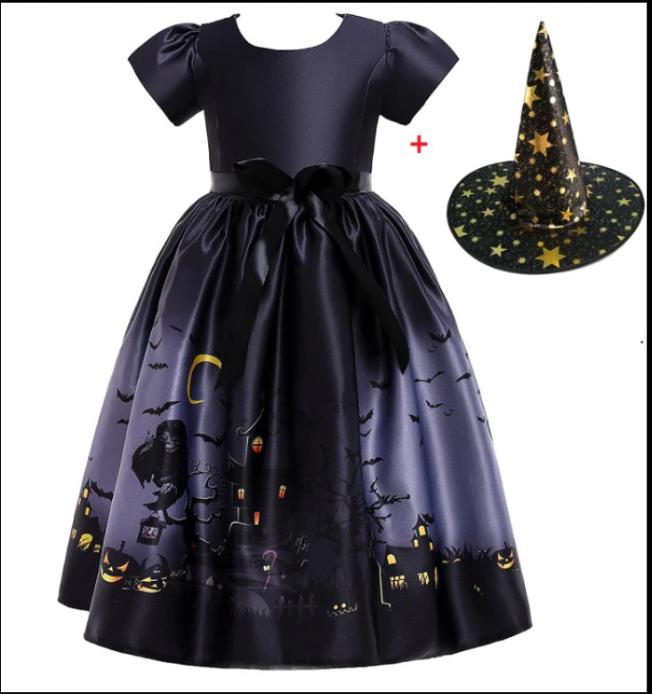 Halloween Princess Dress — Printed Mesh Costume