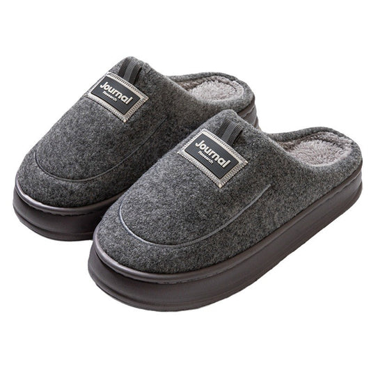 Men's Plus Size Thickened Cotton Slippers — Warm Indoor Shoes