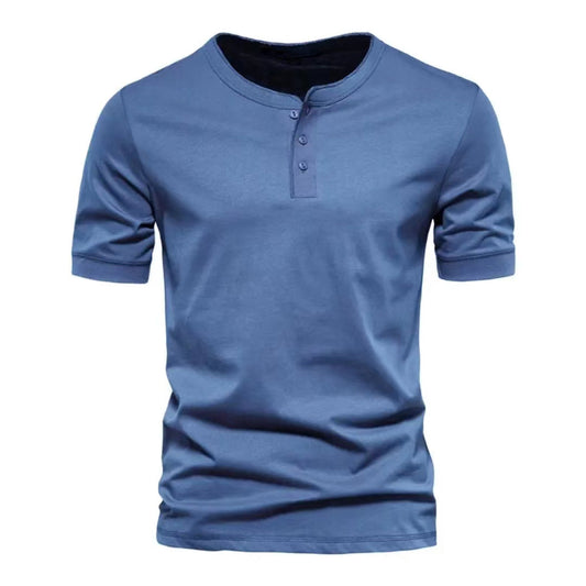 Mens Casual Crew-Neck Short-Sleeve Solid-Color T-Shirt