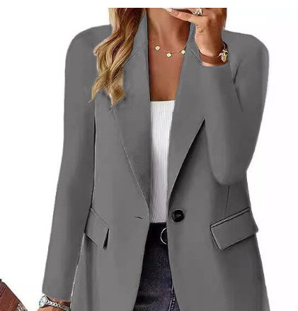 Women's Fashion Lapel Button Suit Jacket — Casual Commuter