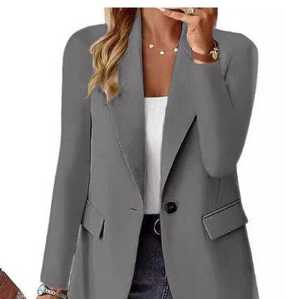 Women's Fashion Lapel Button Suit Jacket — Casual Commuter