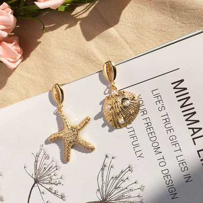 Fashion Vintage Earrings Trendy Ocean Style Stud Earrings Shell Earrings