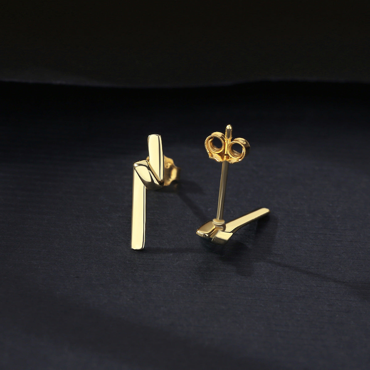 StudSimple Long Streamline Earrings 14K Gold Plated Earrings Earrings