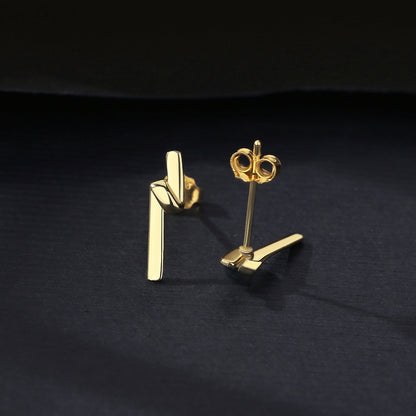 StudSimple Long Streamline Earrings 14K Gold Plated Earrings Earrings