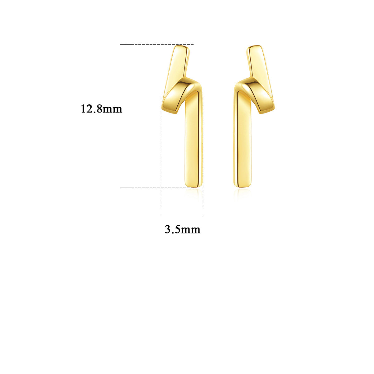 StudSimple Long Streamline Earrings 14K Gold Plated Earrings Earrings
