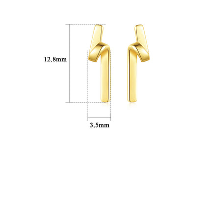StudSimple Long Streamline Earrings 14K Gold Plated Earrings Earrings