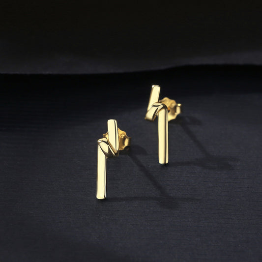StudSimple Long Streamline Earrings 14K Gold Plated Earrings Earrings