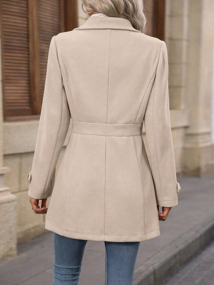 Women's Elegant Single-breasted Woolen Coat