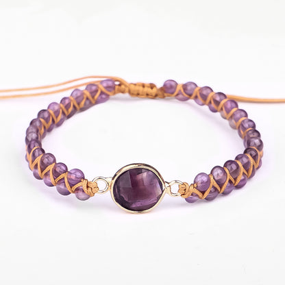 Hand-woven Faceted Amethyst Bracelet