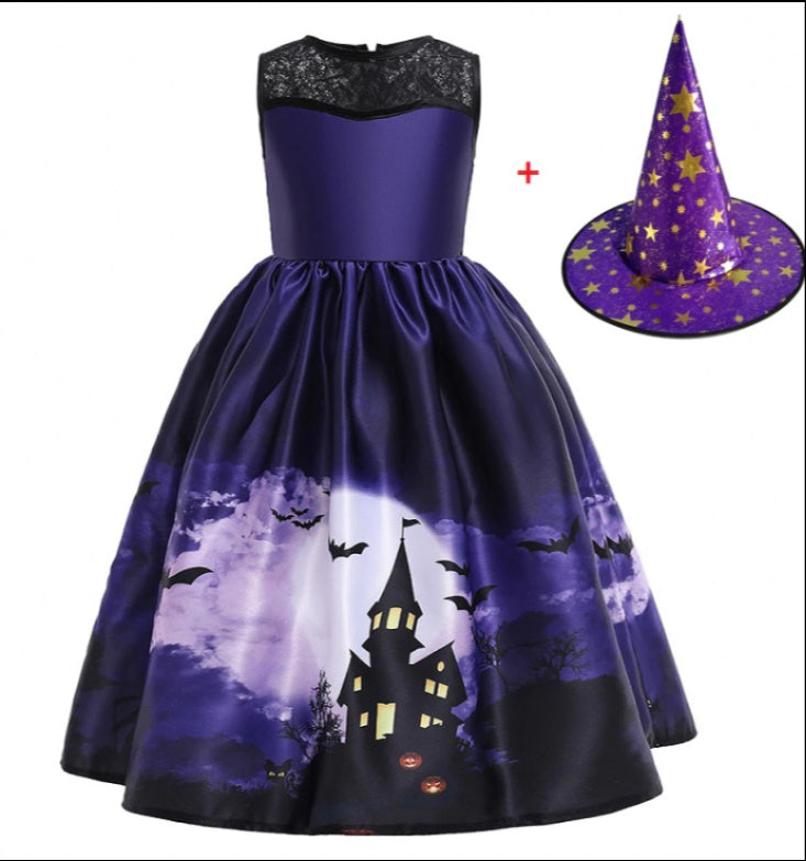 Halloween Princess Dress — Printed Mesh Costume