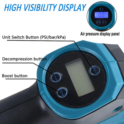 For 18V Cordless Inflator Body Only Car Digital Tyre Air Compressor