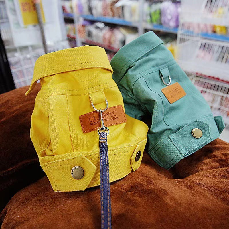 Dog cat Autumn Traction Denim Jacket