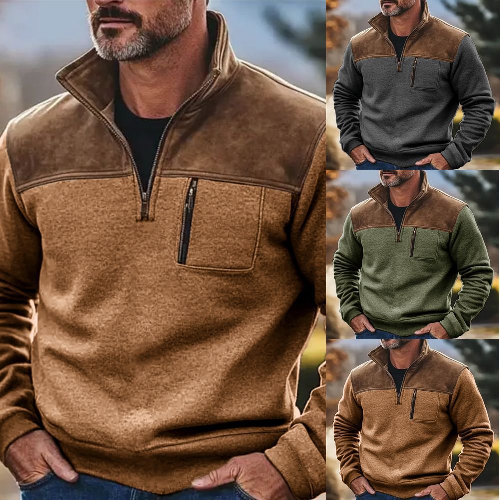Men's Casual Zip Fleece Sweater Coat