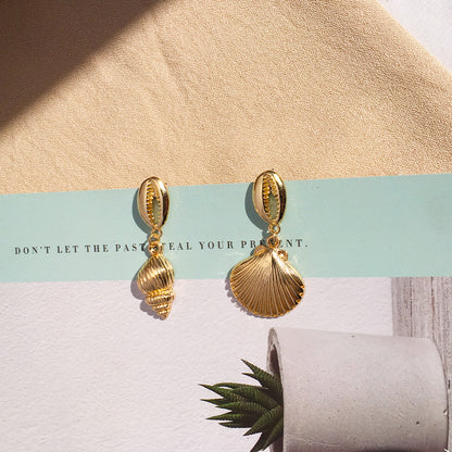 Fashion Vintage Earrings Trendy Ocean Style Stud Earrings Shell Earrings