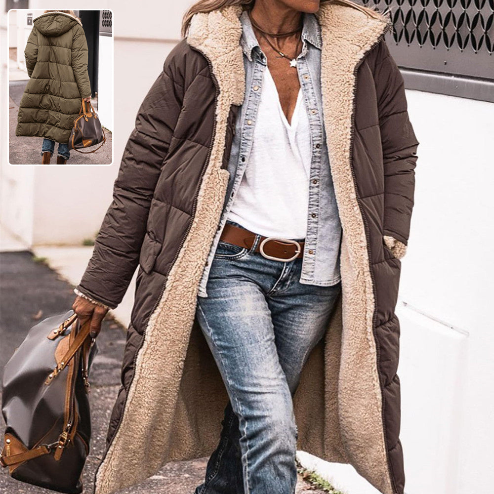 Women's Hooded Double-sided Slim Cardigan Coat