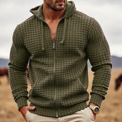 Men's Contrast Colour Zip Casual Sweatshirt Coat