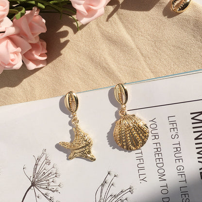 Fashion Vintage Earrings Trendy Ocean Style Stud Earrings Shell Earrings
