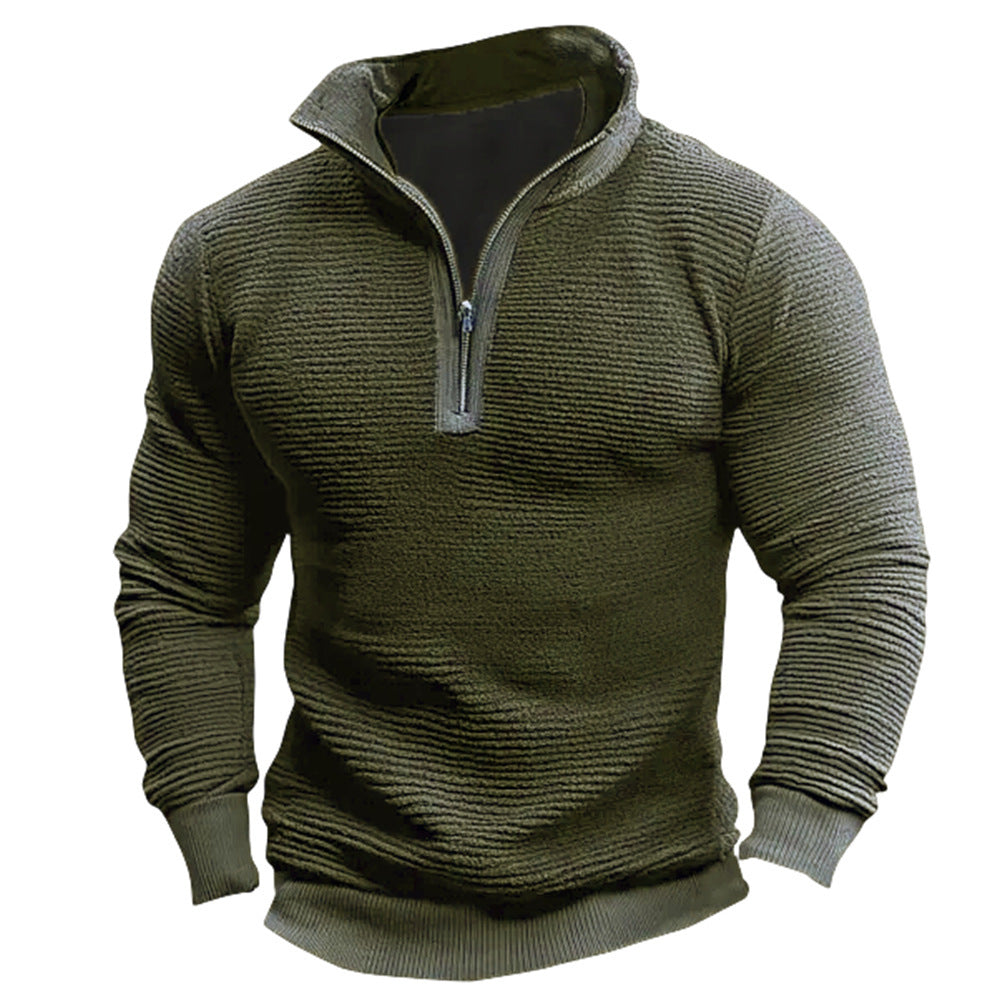 Men's Contrast Colour Zip Casual Sweatshirt Coat