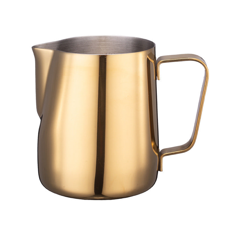 Gold-plated Etched Stainless Steel Milk Cup — Cylinder Design