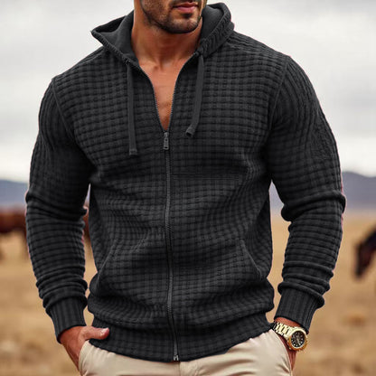 Men's Contrast Colour Zip Casual Sweatshirt Coat