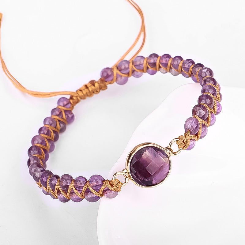 Hand-woven Faceted Amethyst Bracelet