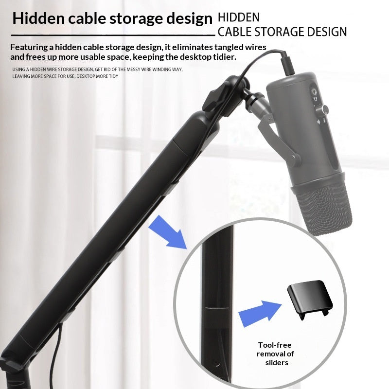 Microphone Boom Stand For Desktop Live Streaming And Karaokeanti-shake Design