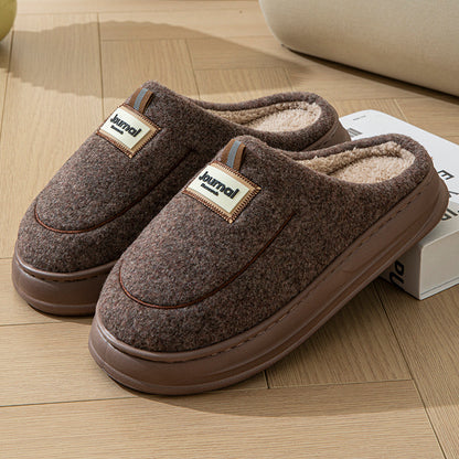 Men's Plus Size Thickened Cotton Slippers — Warm Indoor Shoes