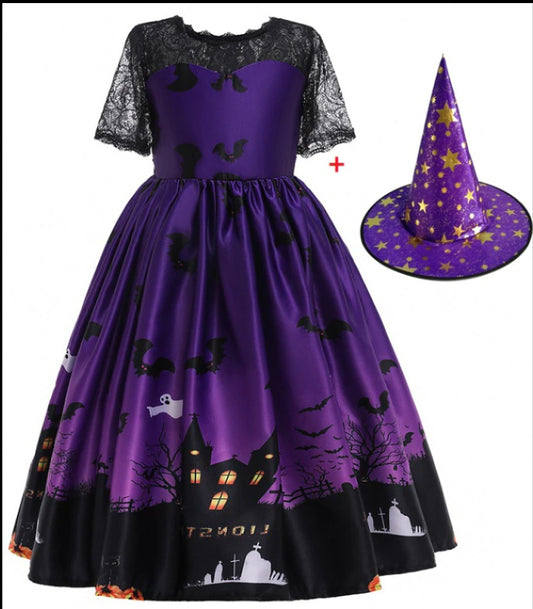 Halloween Princess Dress — Printed Mesh Costume