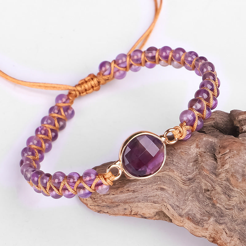 Hand-woven Faceted Amethyst Bracelet