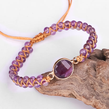 Hand-woven Faceted Amethyst Bracelet