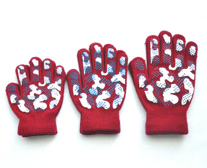 New Camouflage Anti Slip 3-6Y Children Winter Knitted Warm Gloves For Boys Girls Student Mittens Outdoor Cycling Skiing Gloves