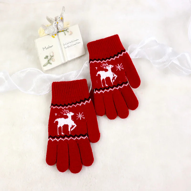 Brand New Child Kids Baby Girls Boys Winter Knitted Gloves Cartoon Warm Mittens Toddlers Outdoor Cartoon  Cute Gloves5-12 Years