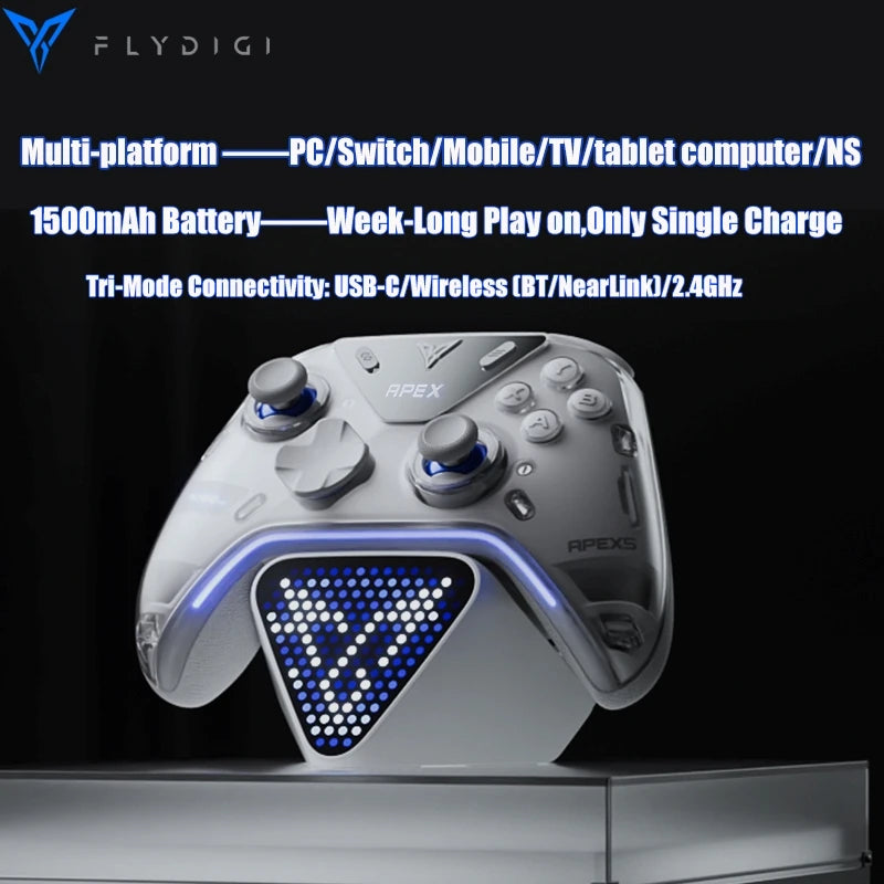 Flydigi Apex 5 Wireless Gaming Controller with RGB Screen & Charging Dock