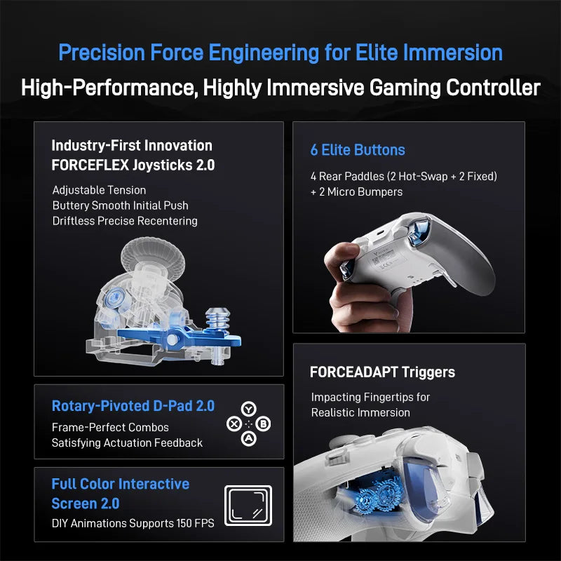 Flydigi APEX 5 Elite Wireless Gaming Controller | Force Feedback Trigger