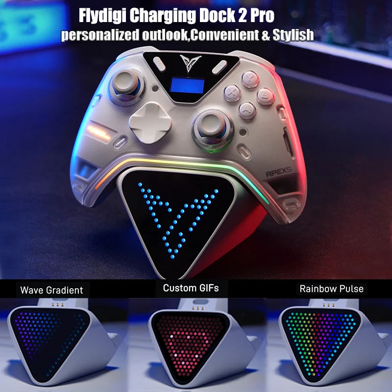 Flydigi Apex 5 Wireless Gaming Controller with RGB Screen & Charging Dock