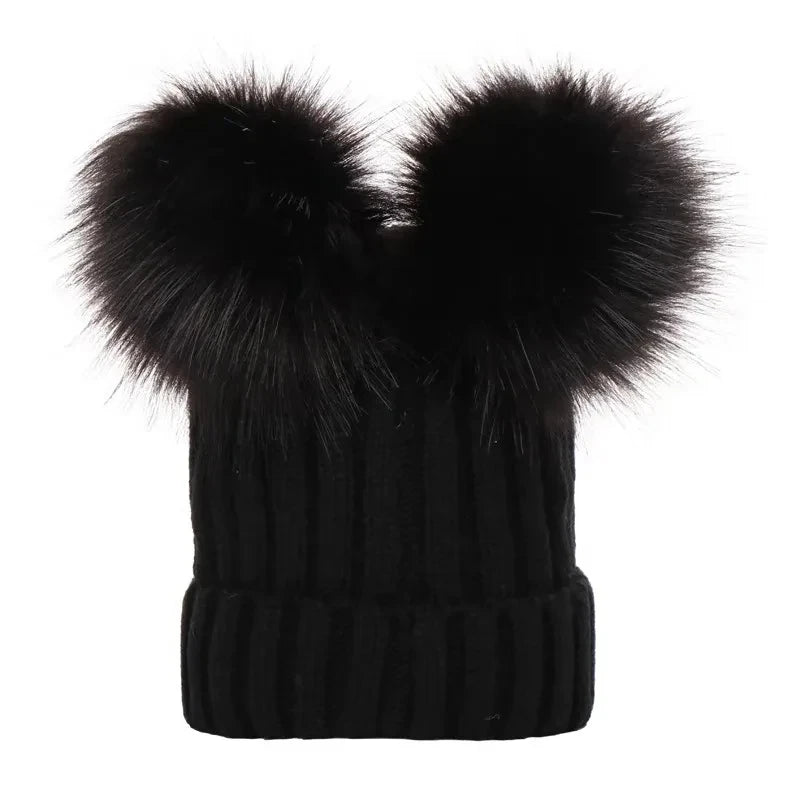 New Mother Kids Winter Hats for Baby Girl Boy Bobble Hat Kids Cap for Children Pompom Baby Beanie Infant Bonnet Accessories 0-3Y