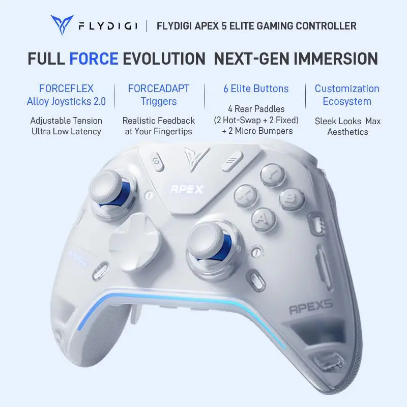 Flydigi Apex 5 Wireless Gaming Controller with RGB Screen & Charging Dock
