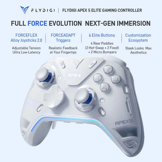 Flydigi Apex 5 Wireless Gaming Controller with RGB Screen & Charging Dock
