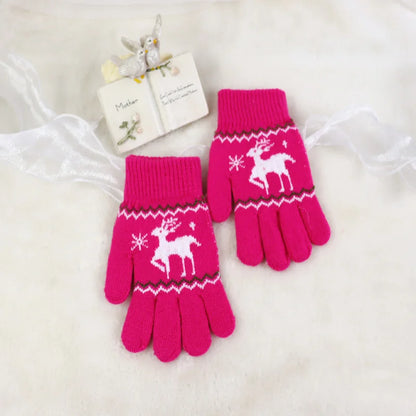 Brand New Child Kids Baby Girls Boys Winter Knitted Gloves Cartoon Warm Mittens Toddlers Outdoor Cartoon  Cute Gloves5-12 Years