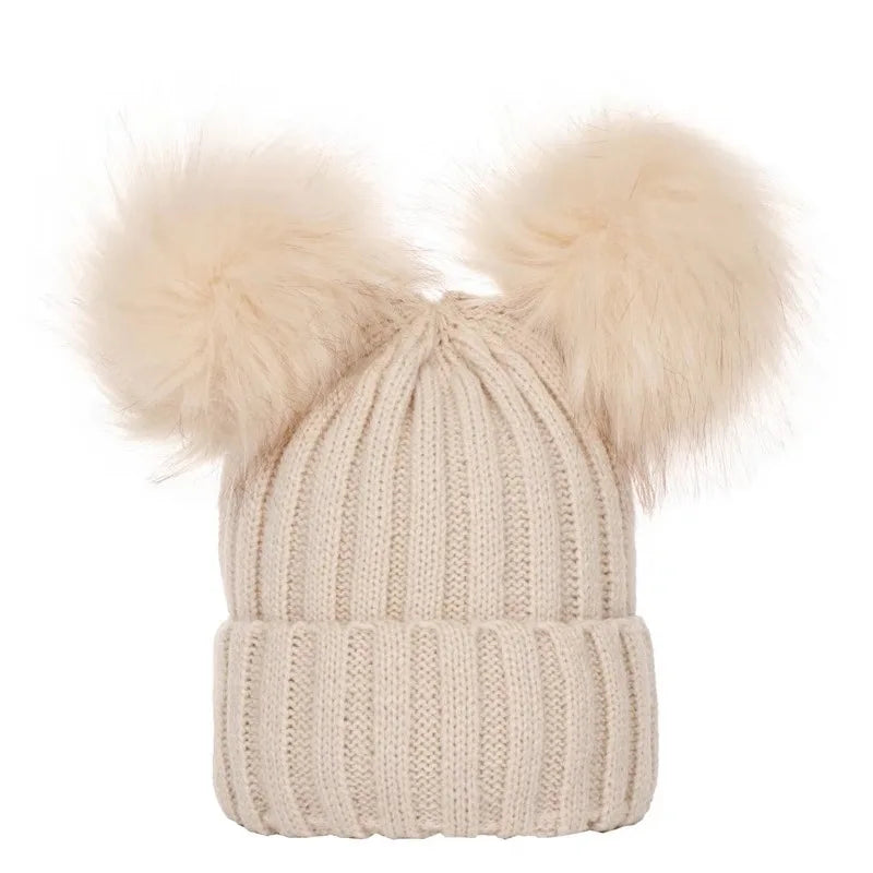 New Mother Kids Winter Hats for Baby Girl Boy Bobble Hat Kids Cap for Children Pompom Baby Beanie Infant Bonnet Accessories 0-3Y