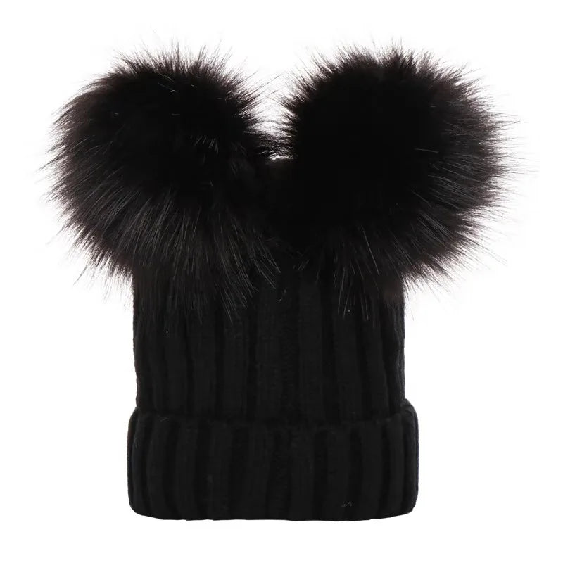 New Mother Kids Winter Hats for Baby Girl Boy Bobble Hat Kids Cap for Children Pompom Baby Beanie Infant Bonnet Accessories 0-3Y