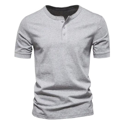 Mens Casual Crew-Neck Short-Sleeve Solid-Color T-Shirt
