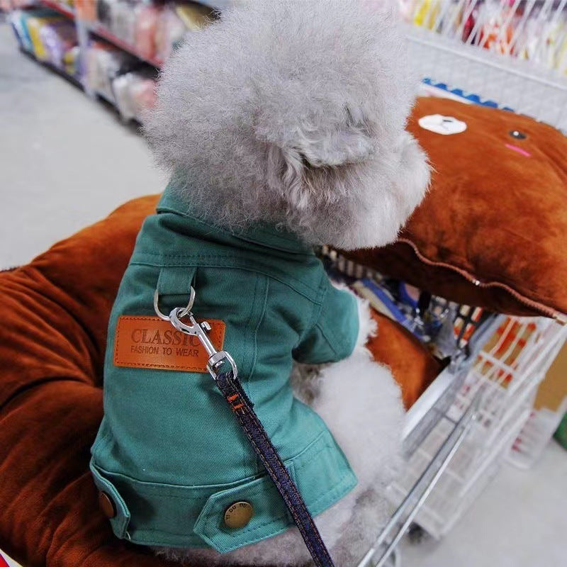 Dog cat Autumn Traction Denim Jacket