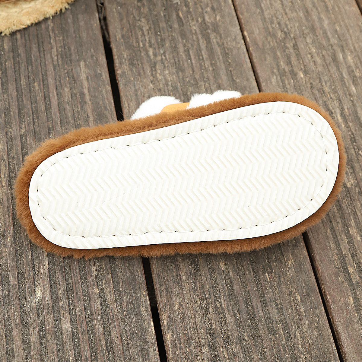 Fluffy Cross-strap Platform Slippers — Warm Casual Indoor Shoes