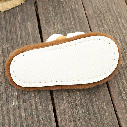 Fluffy Cross-strap Platform Slippers — Warm Casual Indoor Shoes